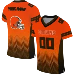 personalized cleveland browns halftone sweep orange black jersey best selling