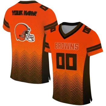 personalized cleveland browns halftone sweep orange black jersey best selling