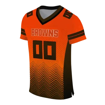 personalized cleveland browns halftone sweep orange black jersey fashion forward