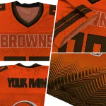 personalized cleveland browns halftone sweep orange black jersey best selling