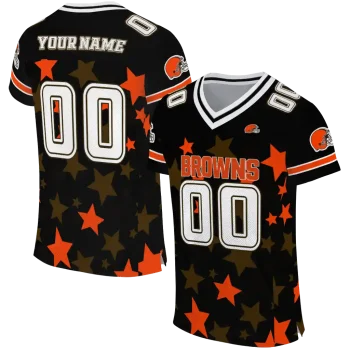 personalized cleveland browns star cluster black jersey best selling