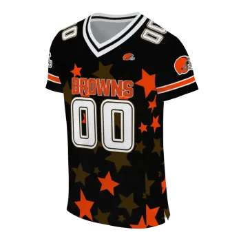 personalized cleveland browns star cluster black jersey fashion forward