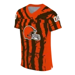 personalized cleveland browns stripe splatter brown jersey best selling