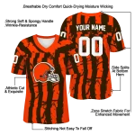 personalized cleveland browns stripe splatter brown jersey best selling