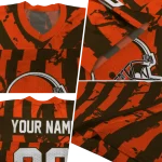 personalized cleveland browns stripe splatter brown jersey best selling