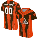 personalized cleveland browns striped texture brown jersey best selling
