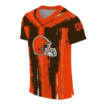 personalized cleveland browns striped texture brown jersey best selling