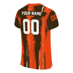 personalized cleveland browns striped texture brown jersey best selling