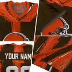 personalized cleveland browns striped texture brown jersey best selling