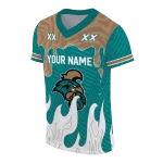 personalized coastal carolina chanticleers dripping flames green white jersey best selling