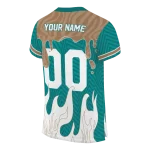 personalized coastal carolina chanticleers dripping flames green white jersey best selling