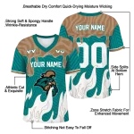 personalized coastal carolina chanticleers dripping flames green white jersey best selling