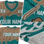 personalized coastal carolina chanticleers dripping flames green white jersey best selling