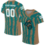 personalized coastal carolina chanticleers stripe splatter green jersey best selling