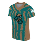personalized coastal carolina chanticleers stripe splatter green jersey best selling