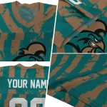 personalized coastal carolina chanticleers stripe splatter green jersey best selling