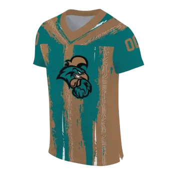 personalized coastal carolina chanticleers striped texture green jersey fashion forward