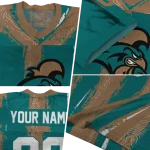 personalized coastal carolina chanticleers striped texture green jersey best selling