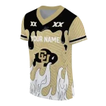 personalized colorado buffaloes dripping flames gold white jersey best selling