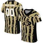 personalized colorado buffaloes stripe splatter gold jersey best selling