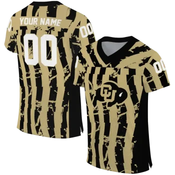 personalized colorado buffaloes stripe splatter gold jersey best selling