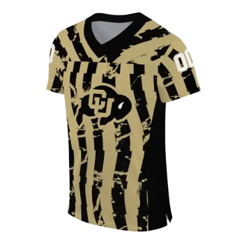 personalized colorado buffaloes stripe splatter gold jersey fashion forward