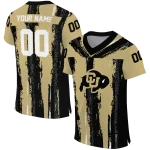 personalized colorado buffaloes striped texture gold jersey best selling