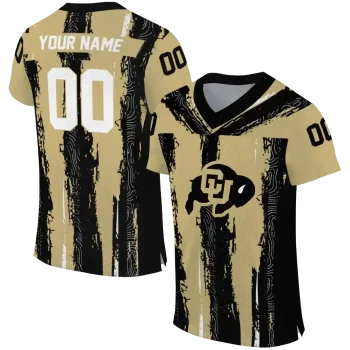 personalized colorado buffaloes striped texture gold jersey best selling