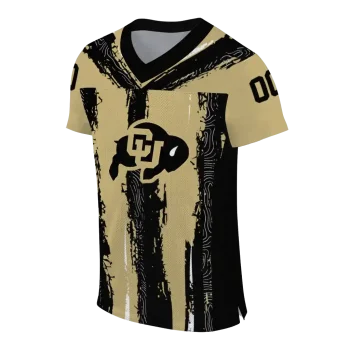 personalized colorado buffaloes striped texture gold jersey fashion forward