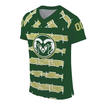 personalized colorado state rams layered grids green jersey fashion forward