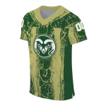 personalized colorado state rams rugged stripes green jersey best selling