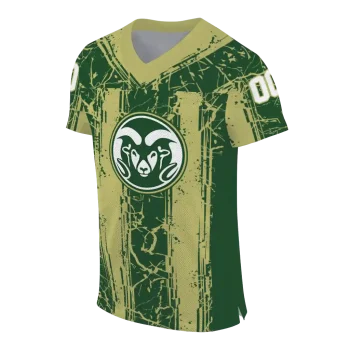 personalized colorado state rams rugged stripes green jersey fashion forward