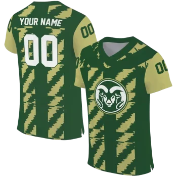 personalized colorado state rams stripe block green jersey best selling