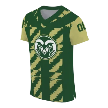 personalized colorado state rams stripe block green jersey fashion forward