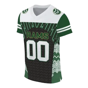 personalized colorado state rams tire arrows green black white jersey fashion forward