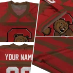 personalized cornell big red art stripe red jersey best selling