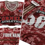 personalized cornell big red camouflage abstract red jersey best selling