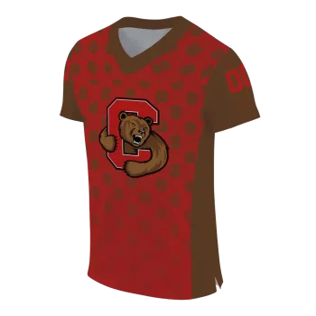 personalized cornell big red stacked rectangle red jersey fashion forward