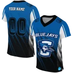 personalized creighton bluejays halftone flow blue black jersey best selling