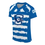 personalized creighton bluejays layered grids blue jersey best selling