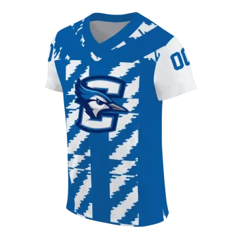 personalized creighton bluejays stripe block blue jersey fashion forward