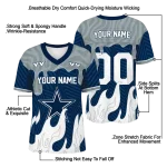 personalized dallas cowboys dripping flames blue white jersey best selling
