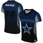 personalized dallas cowboys halftone fade blue black jersey best selling
