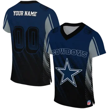 personalized dallas cowboys halftone fade blue black jersey best selling