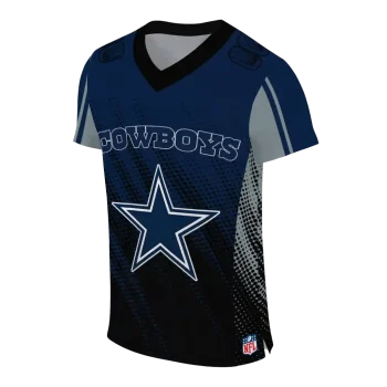 personalized dallas cowboys halftone fade blue black jersey fashion forward