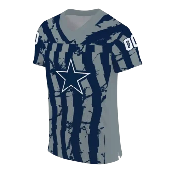 personalized dallas cowboys stripe splatter blue jersey fashion forward