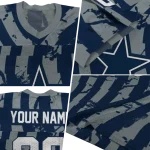 personalized dallas cowboys stripe splatter blue jersey best selling