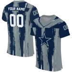 personalized dallas cowboys striped texture blue jersey best selling