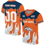 personalized denver broncos dripping flames orange white jersey best selling