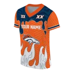 personalized denver broncos dripping flames orange white jersey best selling